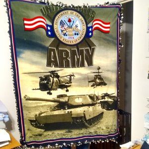 Handcrafted Army Blanket  (Size:  45" in width by 57" in height)